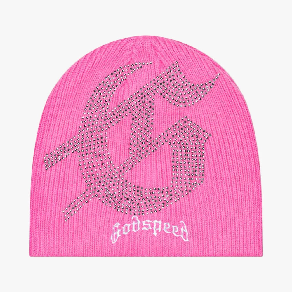 Godspeed OG Logo Studded Beanie Pink