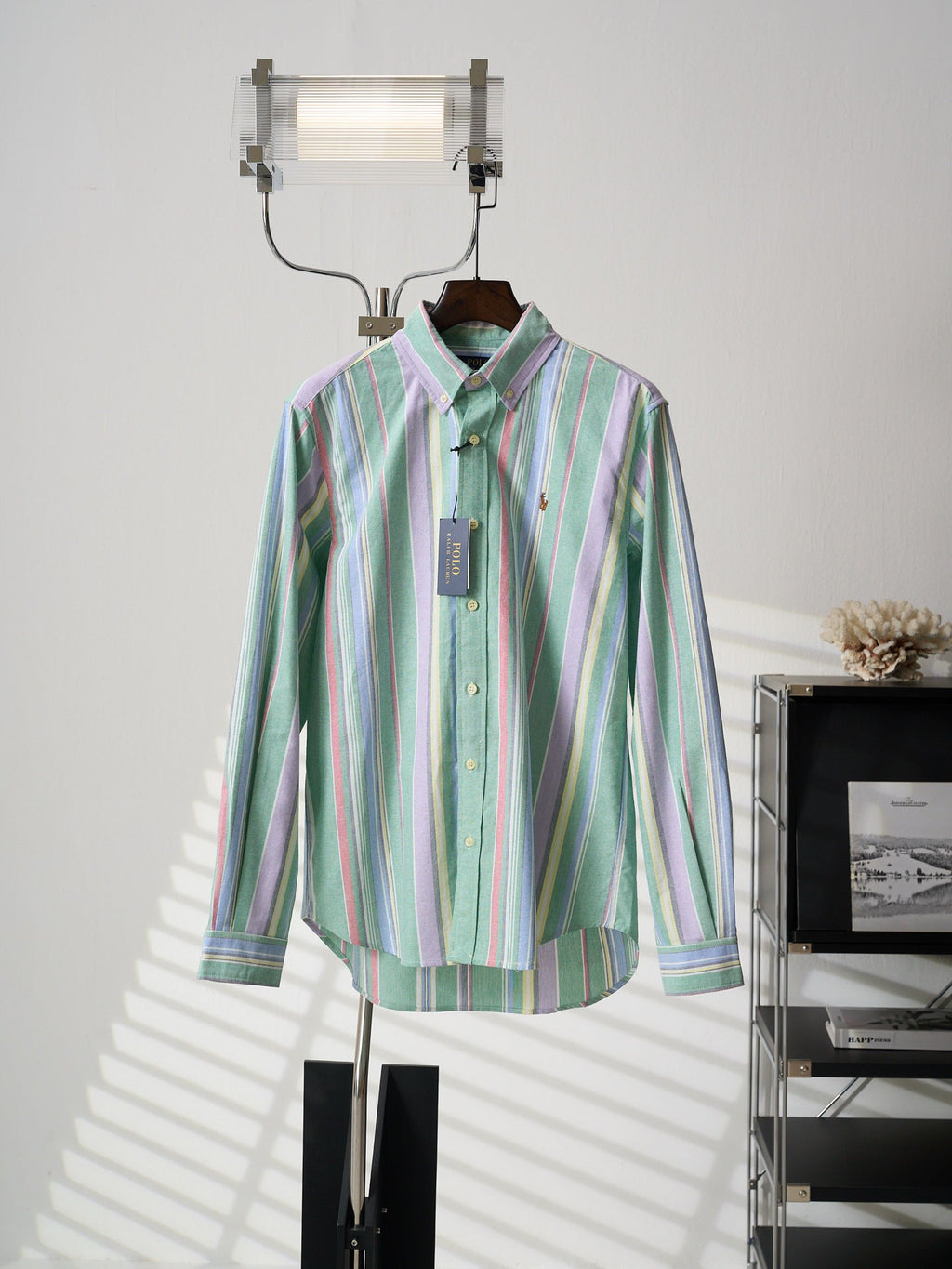 Ralph Lauren Men's Long‑Sleeve Vertical Striped Button‑Down Shirt