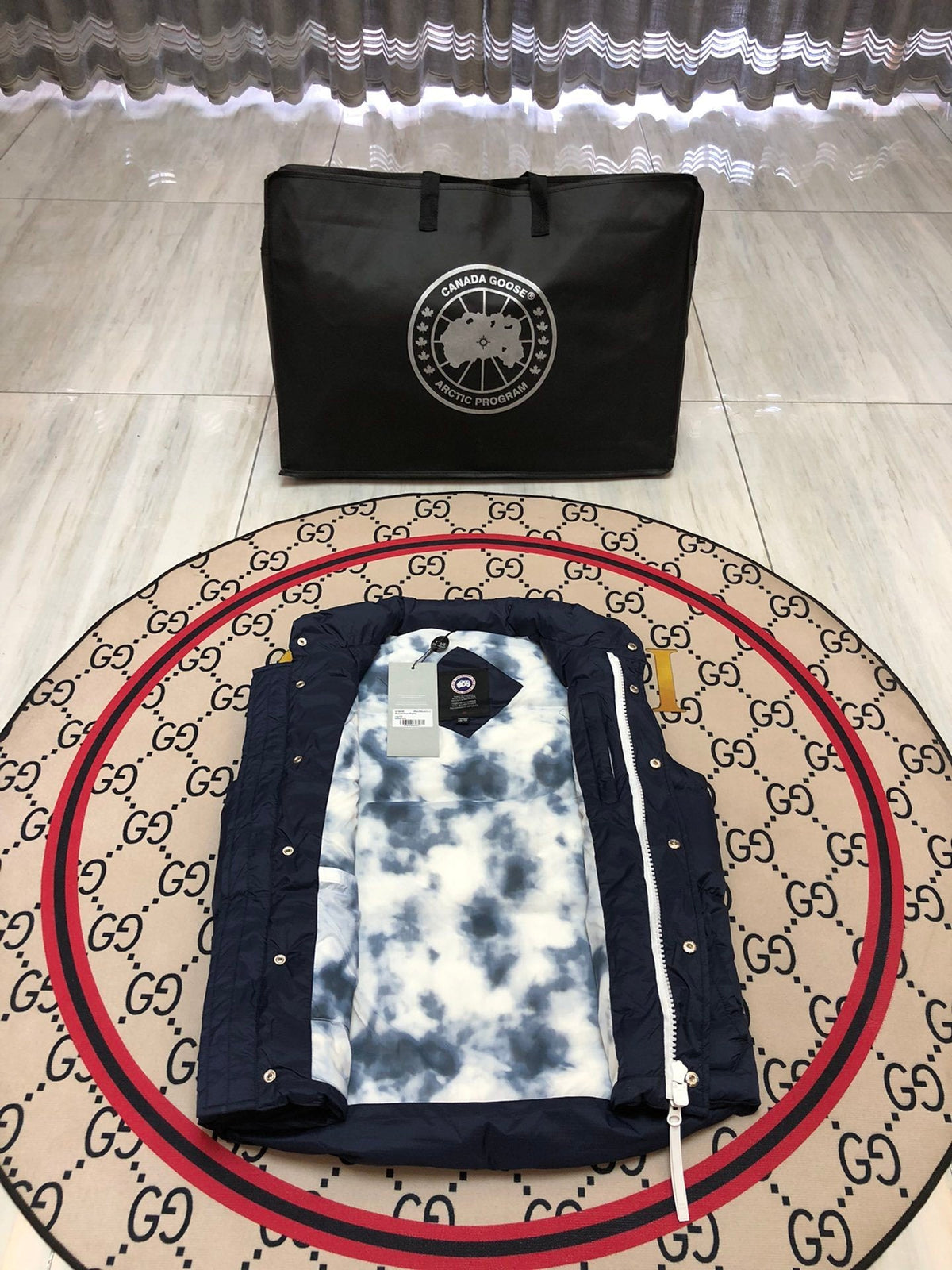 Canada Goose Puffer Vest in Navy with Stand Collar