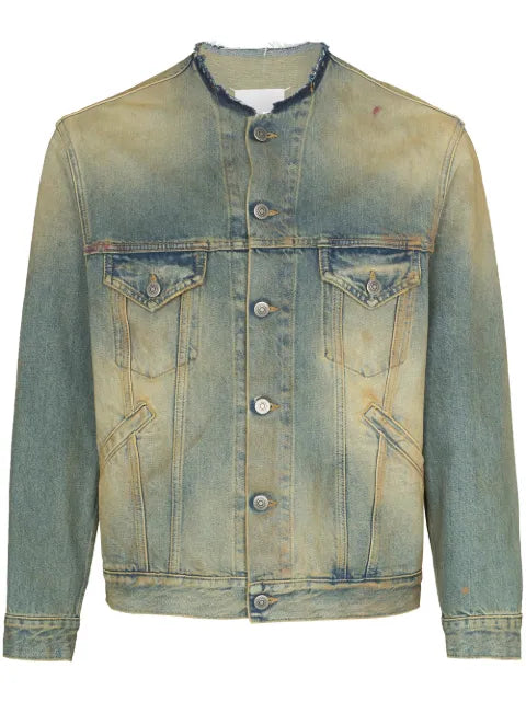 Maison Margiela raw-cut collar denim jacket