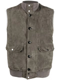 Kiton feather-down suede padded gilet