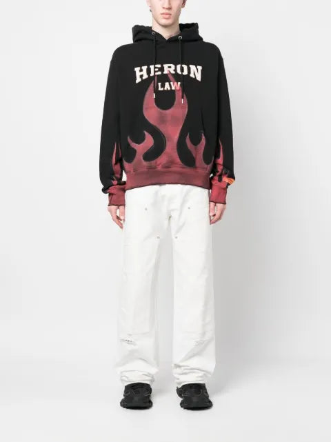 Heron Preston flame-print cotton hoodie