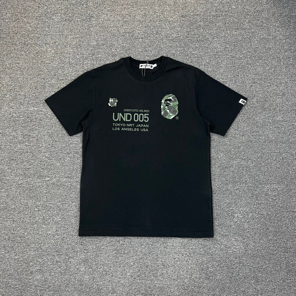 UNDEFEATED × BAPE Airlines UND 005 Tokyo–LA Camo Tee Oversized Unisex T-Shirt