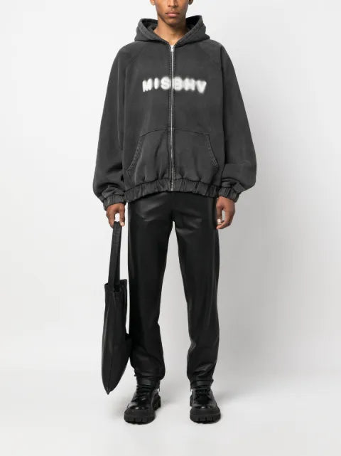 MISBHV logo-print zip-up hoodie