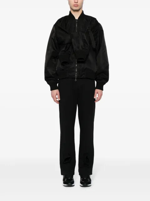 Mostly Heard Rarely Seen logo-embroidered panelled jacket
