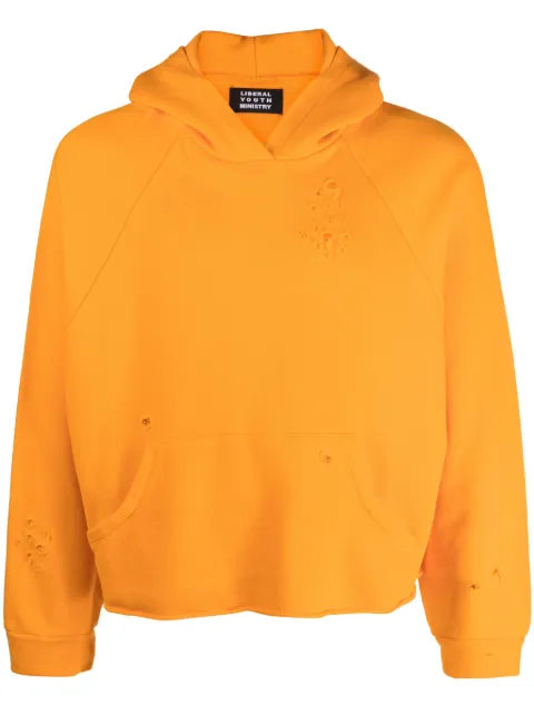 Liberal Youth Ministry distressed-finish cropped hoodie