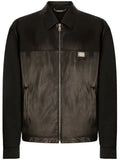Dolce & Gabbana logo-plaque leather jacket