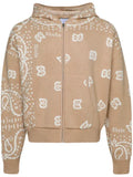 RHUDE Bandana knit zip-front hoodie