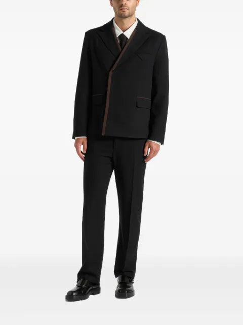 Manière De Voir Alec double breasted suit jacket with contrast lapel