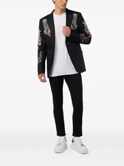Philipp Plein Gigolo fit blazer tattoo embroidery