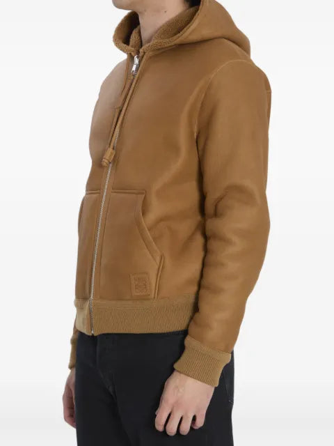 LOEWE hooded jacket in shearling