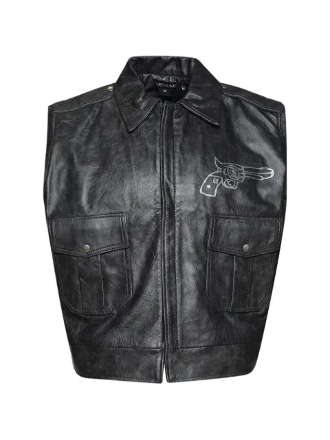 EARTHLING VIP gun-print leather vest