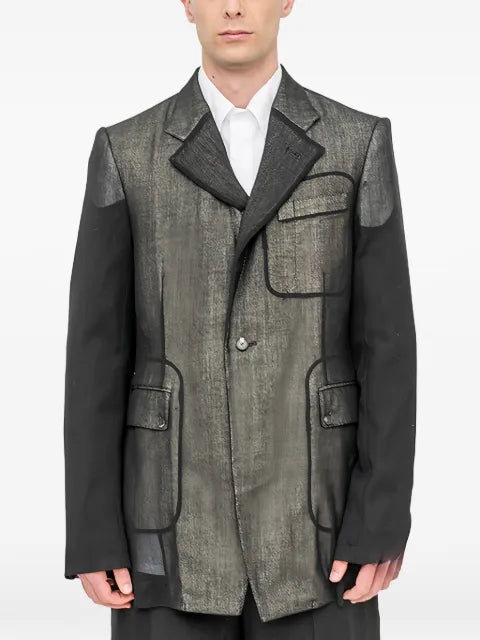 Setchu metallic-effect panelled blazer