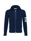 Thom Browne 4-Bar textured-stitch zip-up hoodie