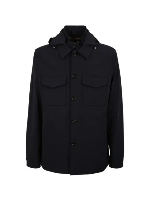 Moorer hooded button-up jacket
