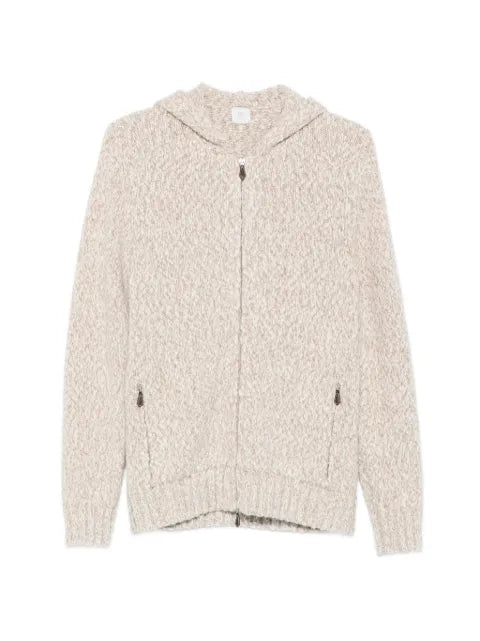 Eleventy zip-up chunky-knit hoodie