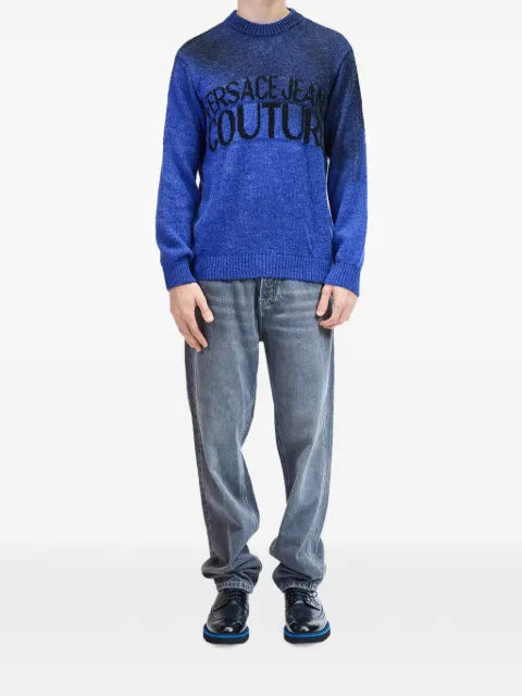 Versace Jeans Couture logo-intarsia degradé sweater