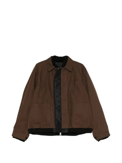 sacai layered button-fastening jacket