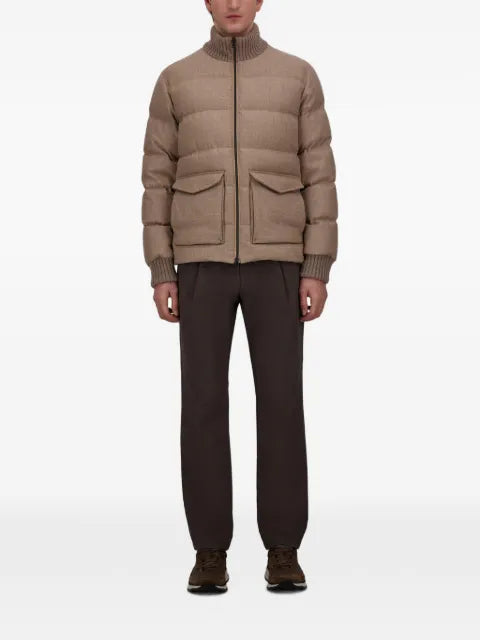 Herno quilted wool-tweed bomber jacket
