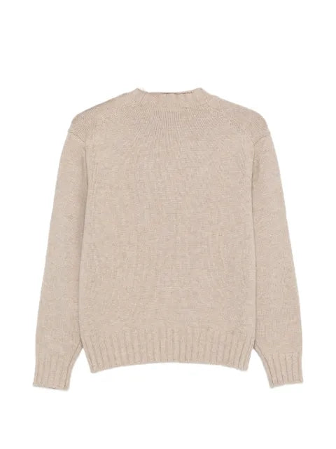 DUNST distressed-edge ribbed-trim sweater