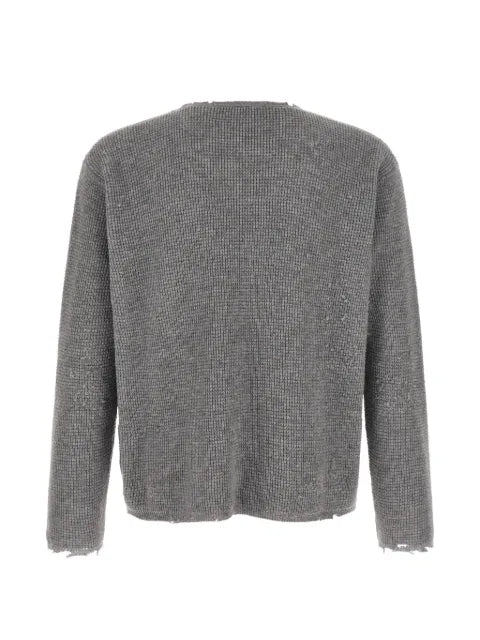Second/Layer Friends distressed honeycomb-knit sweater