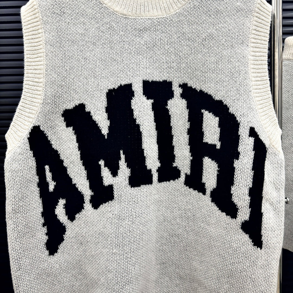 AMIRI Collegiate Logo Knit Vest & Drawstring Shorts Two‑Piece Set