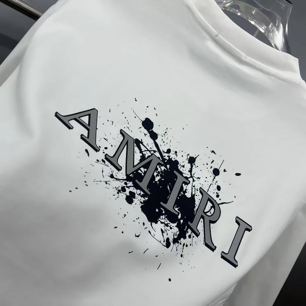 AMIRI Splatter Logo Graphic Crew-Neck Short-Sleeve T-Shirt