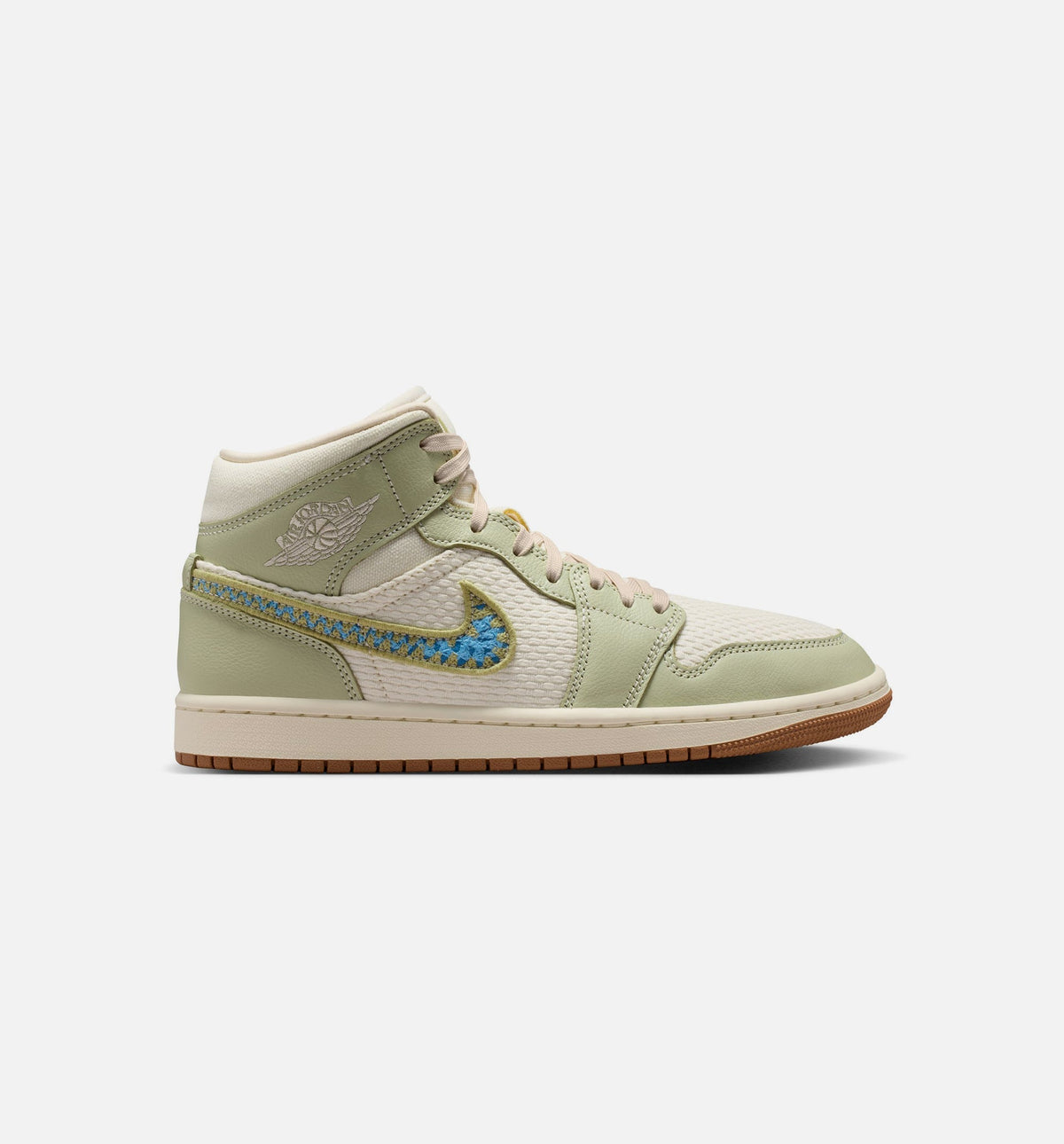 Air Jordan 1 Mid SE Women's Lifestyle Shoes - Olive Aura/Pearl White/Lawn