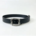 Metal Fangs Buckle Leather Belt Dark Vintage Punk Y2K Cowhide Waist
