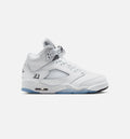 Air Jordan 5 Retro OG White Metallic – Grade School Lifestyle Shoe in White/Black/Metallic Silver