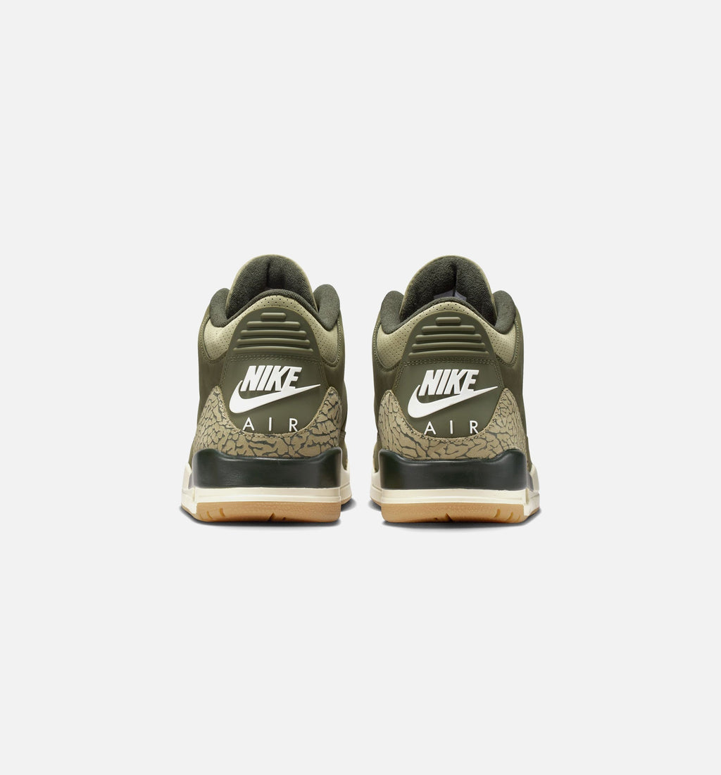 Air Jordan 3 Retro Medium Olive Men's Lifestyle Shoes - Medium Olive/Sequoia/Neutral Olive/Sail/Total Crimson
