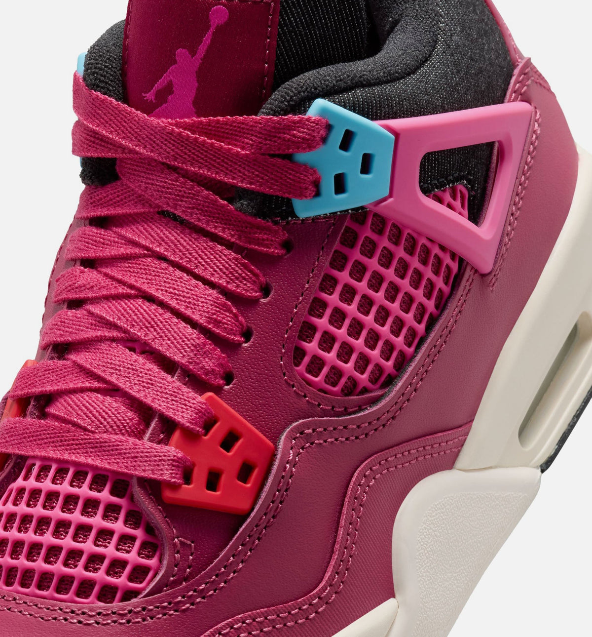 Air Jordan 4 Retro She's A Star Grade School Lifestyle Shoes - Beet Red/Desert Pink/Off Noir/Chalk