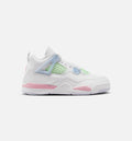 Air Jordan 4 Retro Medium Soft Pink | Preschool Lifestyle Shoe | White/Medium Soft Pink/Half Blue
