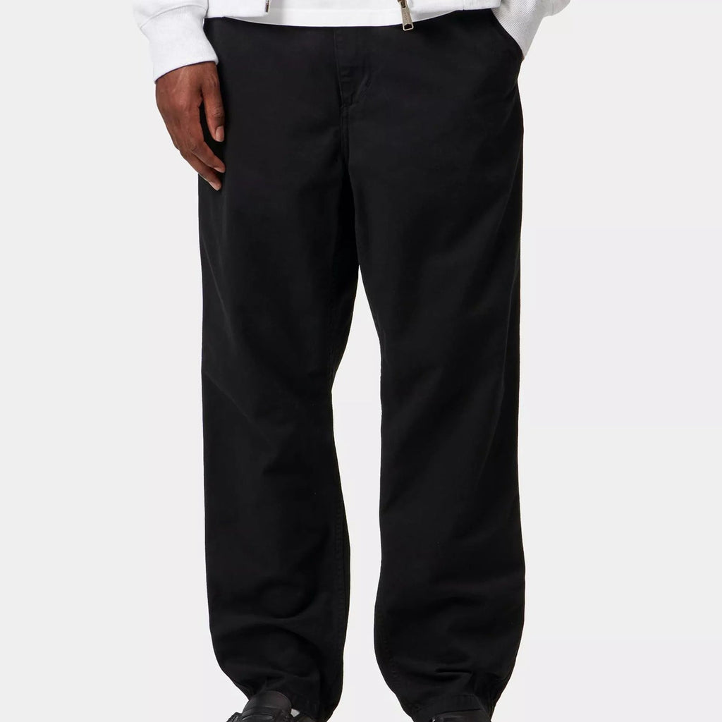 Carhartt WIP Flint Pant: Black Garment Dyed