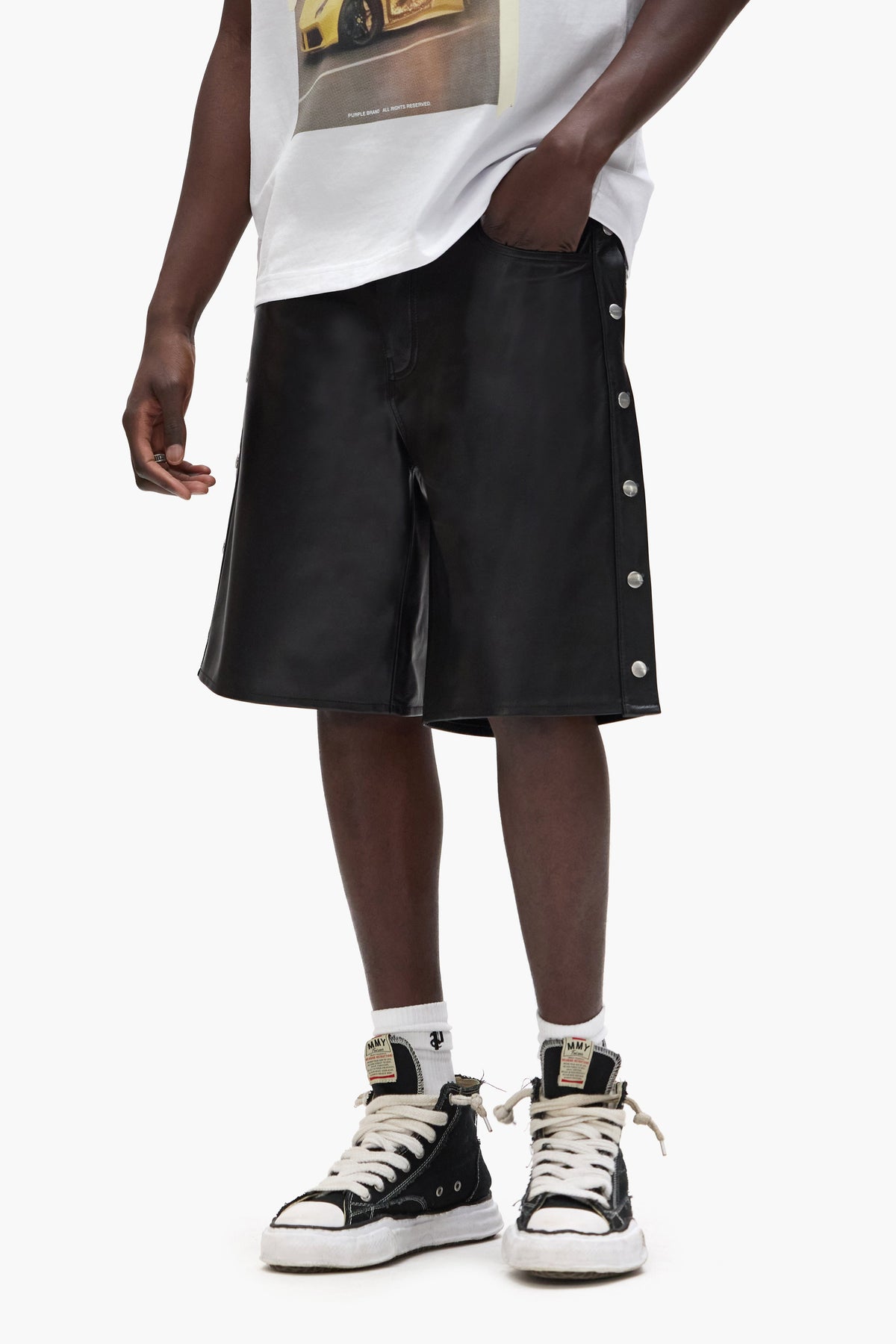 Leather Tearaway Shorts