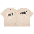 Gallery Dept T-Shirt Letter Pattern Washed Old Short Sleeve T-Shirt