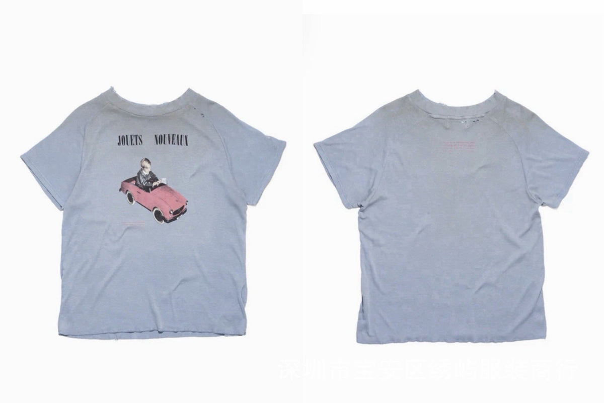 ERD Portrait Letter Print Crew Neck Short Sleeve T Shirt Unisex
