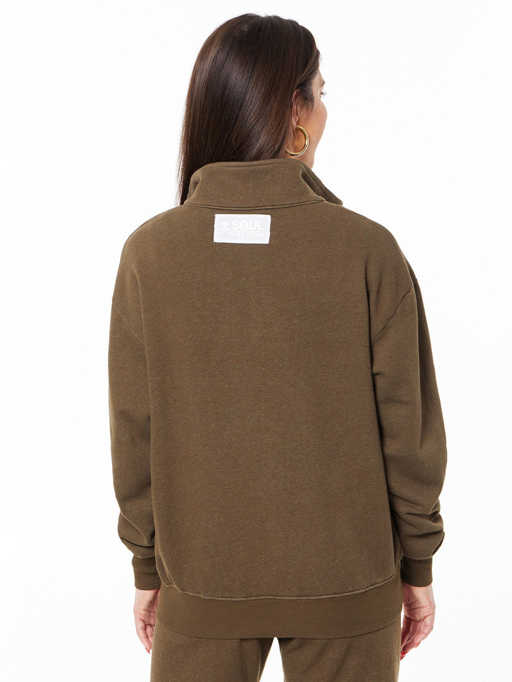 KATIE 1/4 ZIP SWEATSHIRT OLIVE