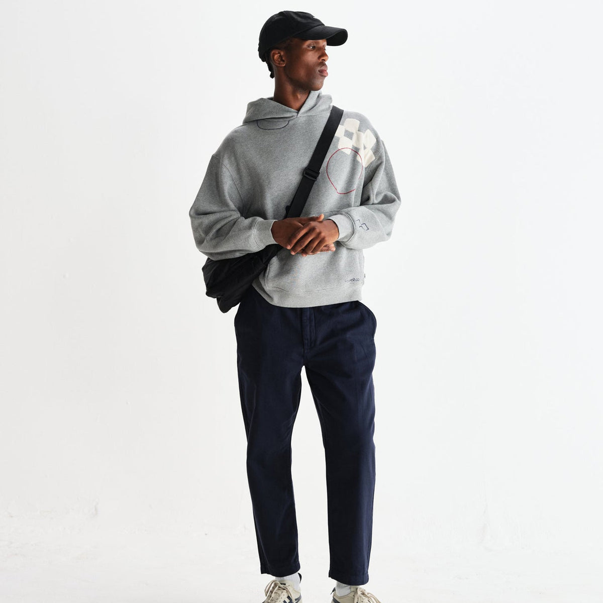 Wax London Kurt Trouser Cotton Linen Crinkle: Navy