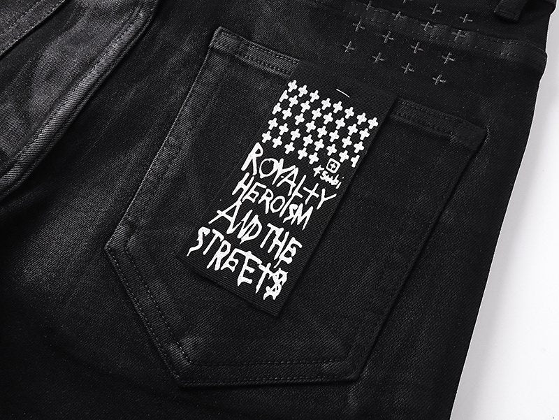 Ksubi Black Coated Slim Tapered Jeans