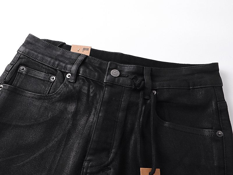 Ksubi Black Coated Slim Tapered Jeans