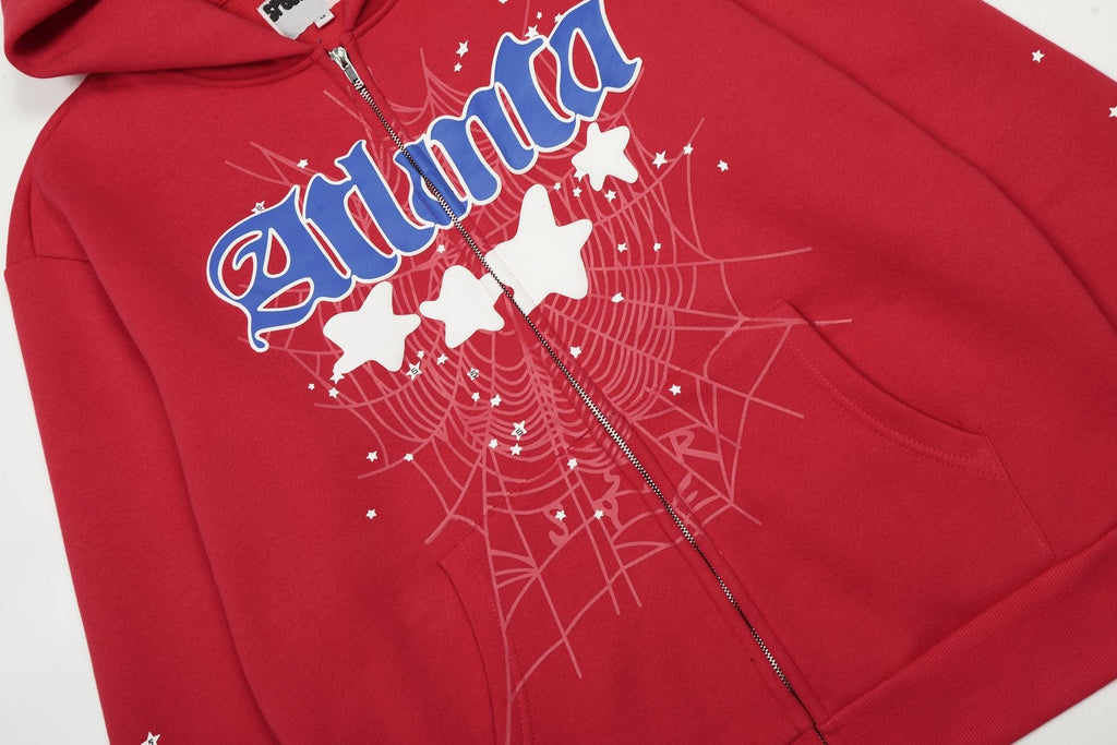 Sp5der Spiderweb Graphic Zip Hoodie & Sweatpants Matching Set