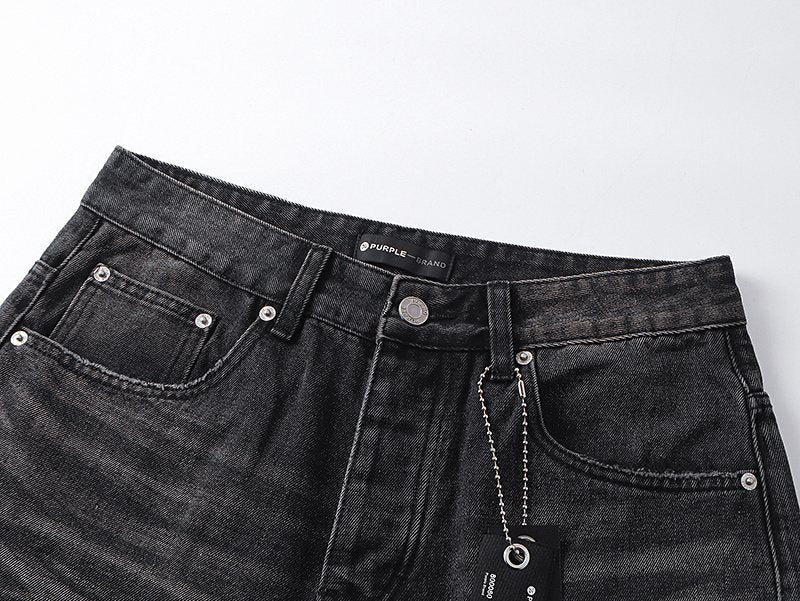 Purple Brand Black Distressed Washed Denim Jeans