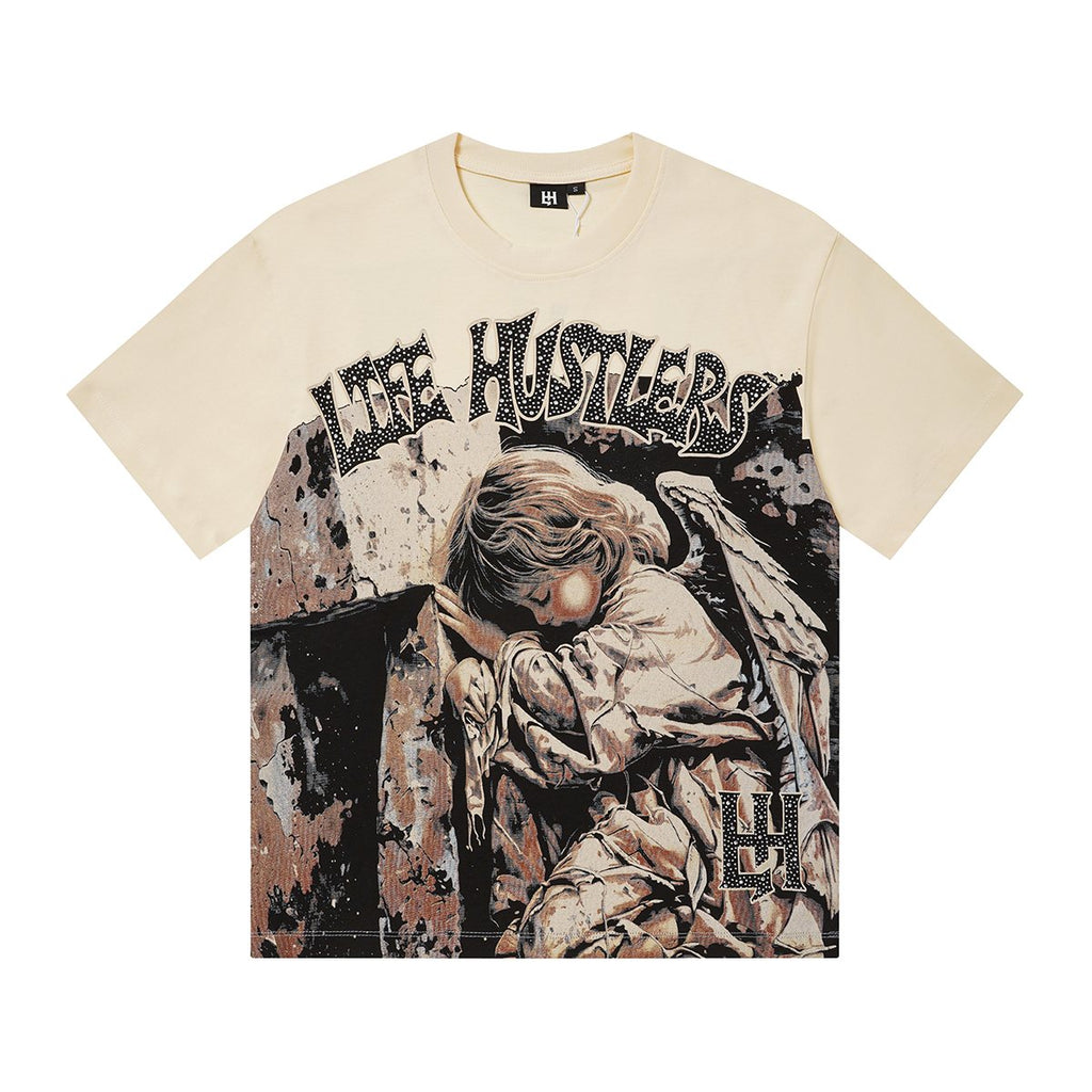 Life Hustlere No Days Off Angel Graphic T-Shirt