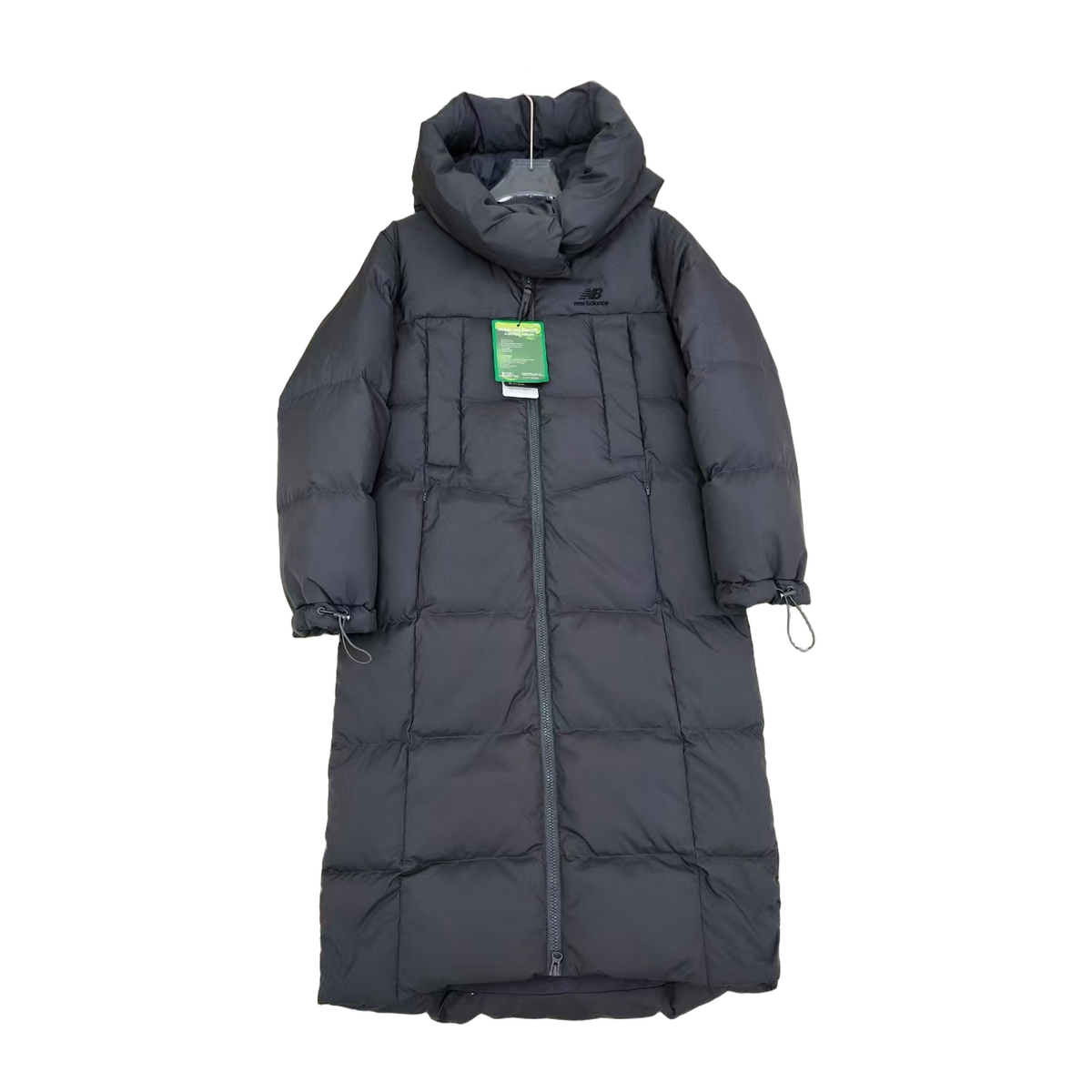 New Balance Hooded Long Puffer Coat | Black | Women's Winter Coat