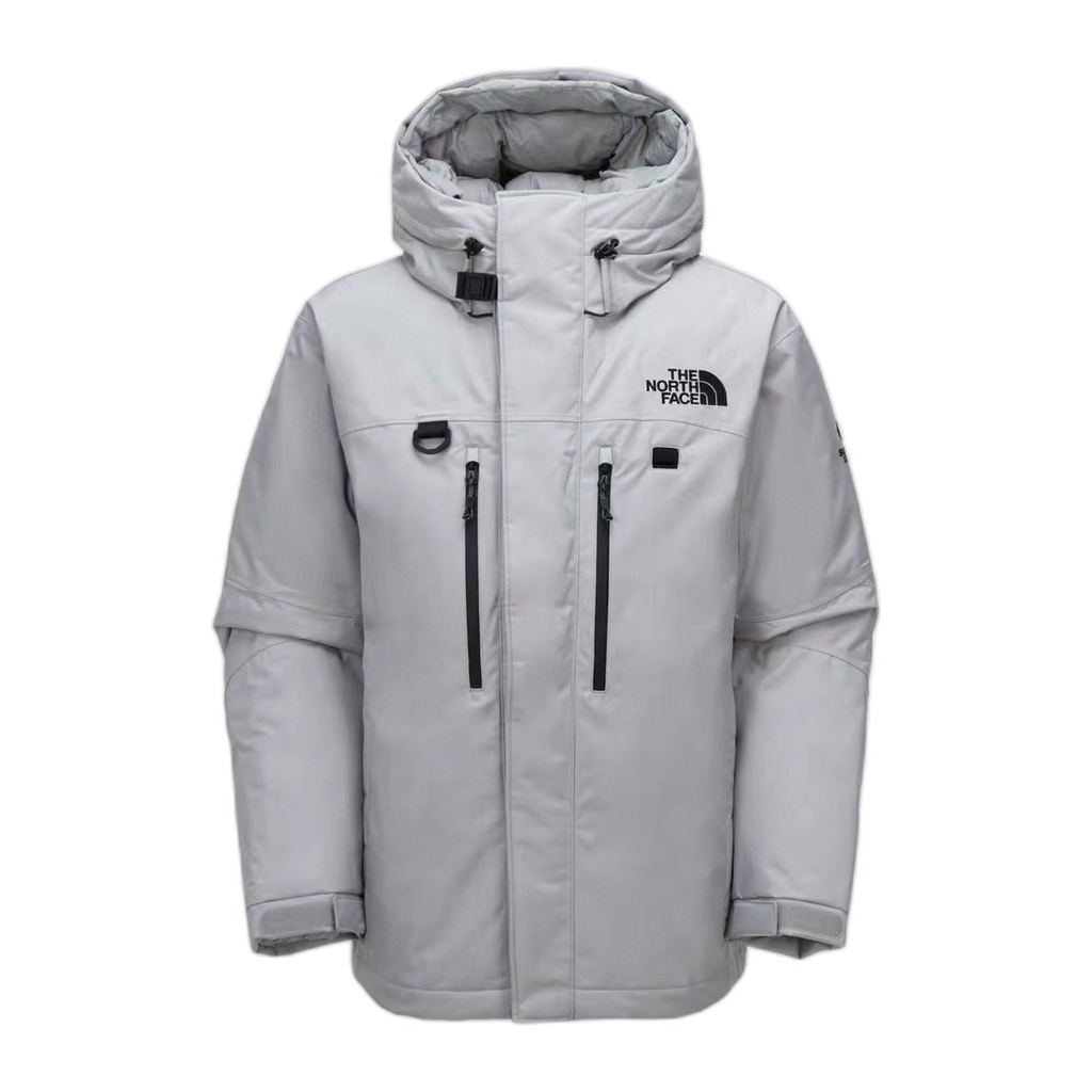 The North Face Himalayan Down Parka in Grey & White | 700-Fill
