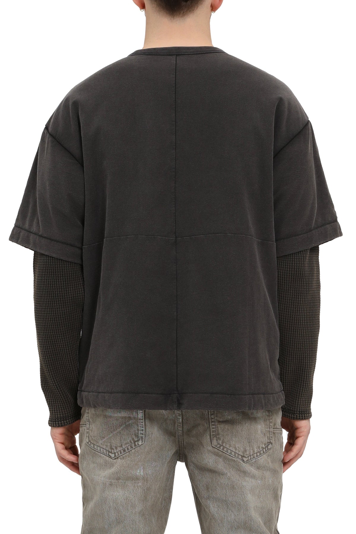 Purple Brand Textured Jersey Long Sleeve Padded Tee