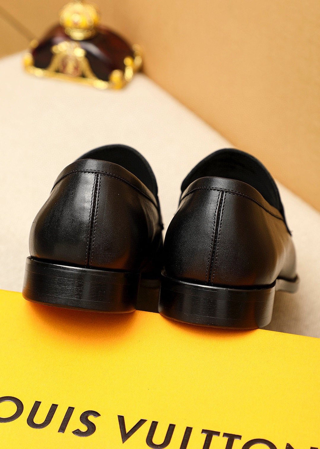 Louis Vuitton Black Metal-Accent Loafers - Stacked Heel