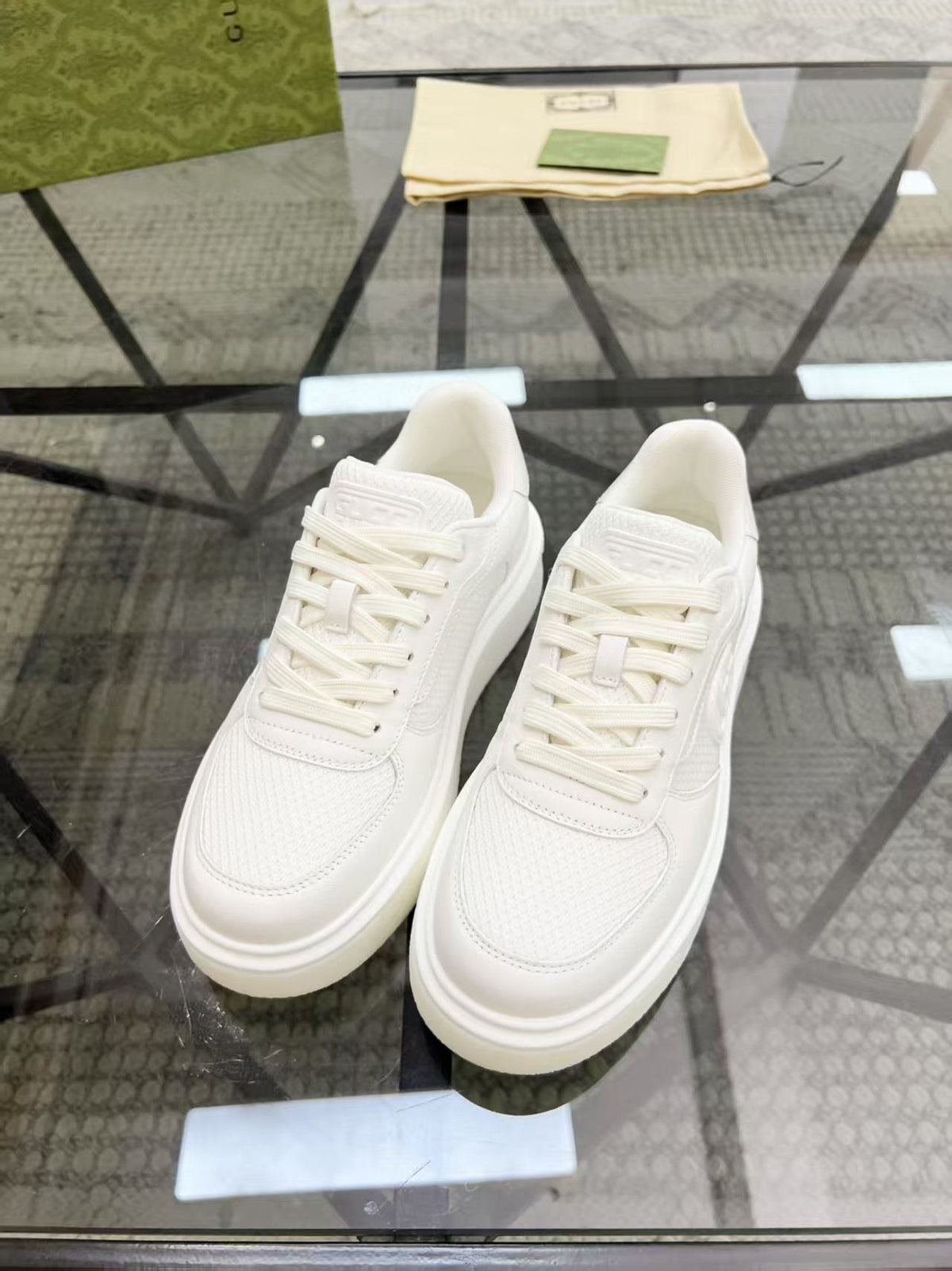 Gucci White Low-Top Sneakers
