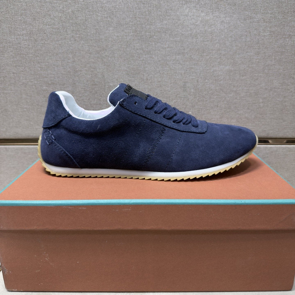 Loro Piana Navy Lace-Up Sneakers